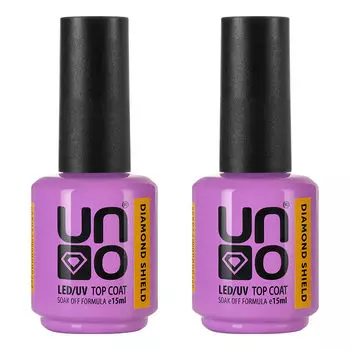 Набор, UNO, Верхнее покрытие для гель-лака UNO DIAMOND SHIELD без л/с, 16 г, 2 шт