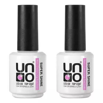 Набор, UNO, Верхнее покрытие для гель-лака UNO SUPER SHINE без л/с, 16 г, 2 шт