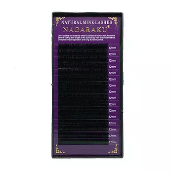 NAGARAKU, Ресницы на ленте Natural Mink, 12/0,07 мм, C-изгиб