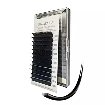 NAGARAKU, Ресницы на ленте Premium Ellips, 14/0,15 мм, D-изгиб