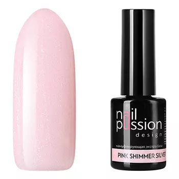 Nail Passion, База Pink Shimmer Silver, 10 мл