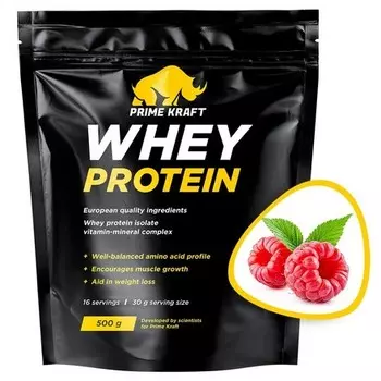 Prime Kraft, Сывороточный протеин «Малина», 500 г