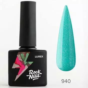 RockNail, Гель-лак RockNail Lurex 940 - Мятный, 10 мл