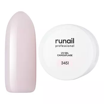 ruNail, Камуфлирующий UV-гель, розовая карамель, 15 г