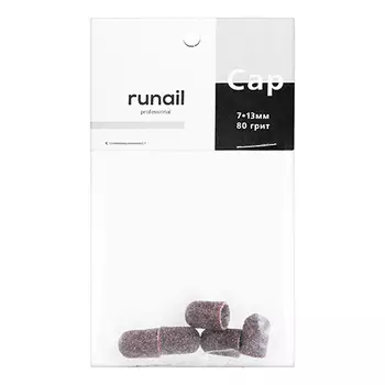 ruNail, Колпачок абразивный, 7*13 мм, 80 грит