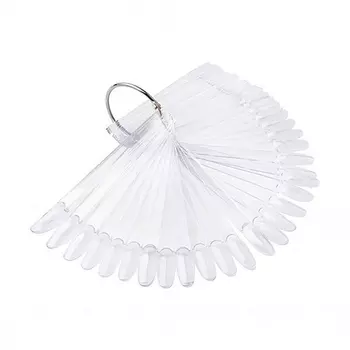 ruNail, Палитра-веер для лаков прозрачная, миндалевидная, 24 шт