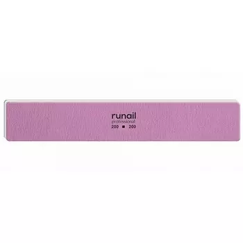 ruNail, Пилка для искусственных ногтей, розовая, прямая, 200/200