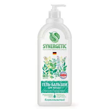 Synergetic, Гель-бальзам для мытья посуды «Эвкалипт и горный чабрец», 1 л