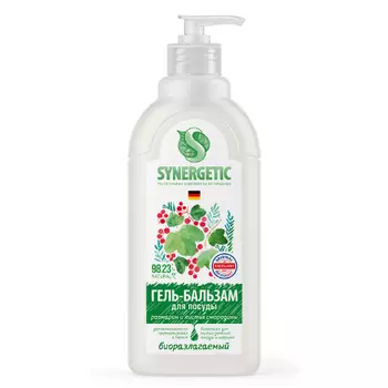 Synergetic, Гель-бальзам для мытья посуды «Розмарин и листья смородины», 500 мл