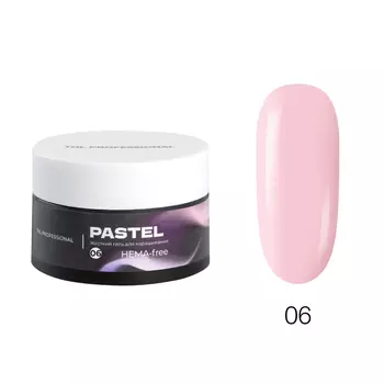 TNL Professional, Гель для наращивания Pastel жесткий, HEMA-Free №06, 30 мл