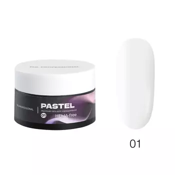 TNL Professional, Гель для наращивания Pastel жесткий, HEMA-Free №01, 30 мл