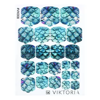 VIKTORIA, Плёнка для дизайна ногтей, №008