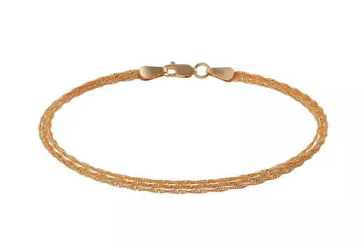 Браслет «Многорядный Сингапур 5 прядей» золотой, Krastsvetmet