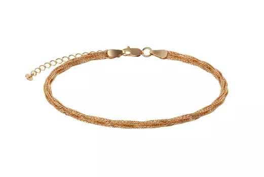 Браслет «Многорядный Сингапур 7 прядей» золотой, Krastsvetmet