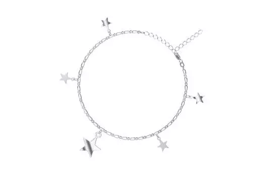 Браслет с 5 подвесками "Звезда" и регулировкой