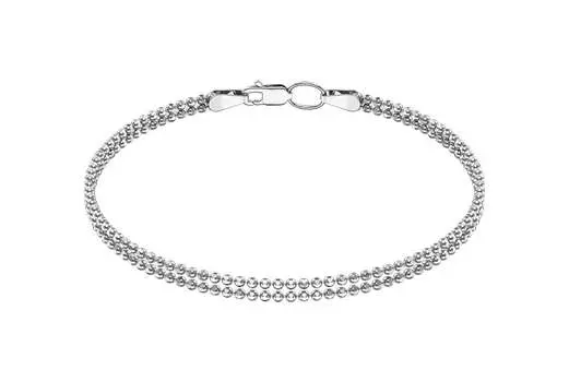 Браслет серебряный Krastsvetmet, двурядный «Шариковый»