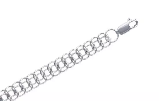 Браслет серебряный Krastsvetmet, плетение Питон, ручное