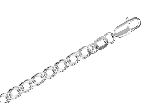 Браслет серебряный Krastsvetmet, плетение Ромб двойной