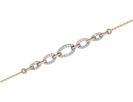 Браслет золотой Delta с фианитами