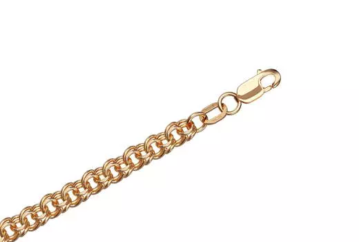 Браслет золотой Krastsvetmet, плетение Гарибальди