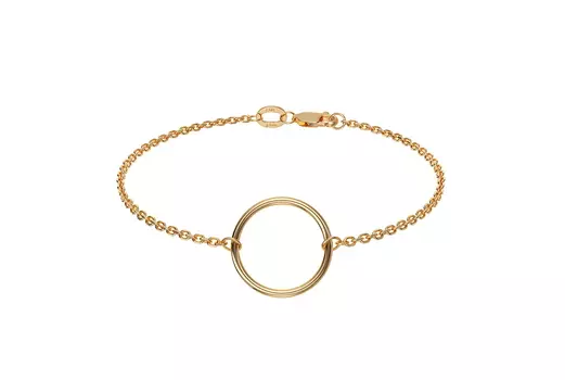 Браслет золотой с подвеской «Кольцо», Krastsvetmet