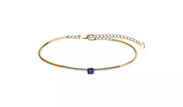 Браслет золотой Sokolov с бриллиантами и сапфиром