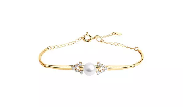 Браслет золотой Sokolov с жемчугом и фианитами