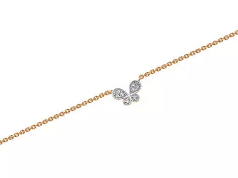 Браслет золотой Vesna «Бабочка» с бриллиантами