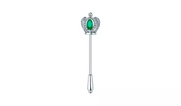 Брошь серебряная Алькор с агатом и фианитами