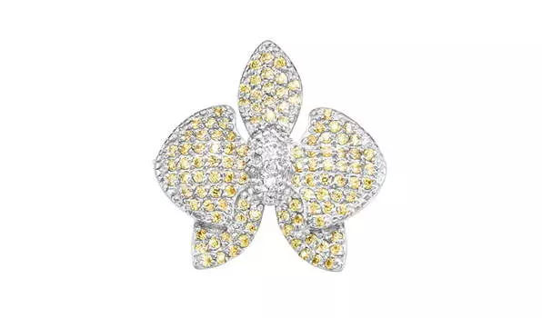 Брошь серебряная Delta «Цветок» с фианитами