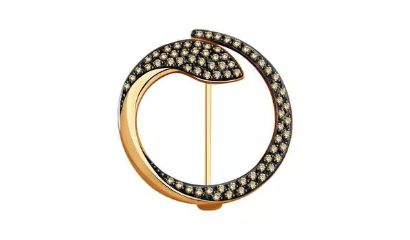 Брошь золотая Sokolov «Змейка» с бриллиантами