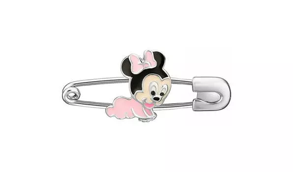 Булавка серебряная Алькор «Малышка Минни» с эмалью
