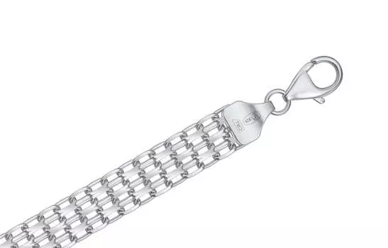 Цепь серебряная Krastsvetmet, плетение Бисмарк двойной