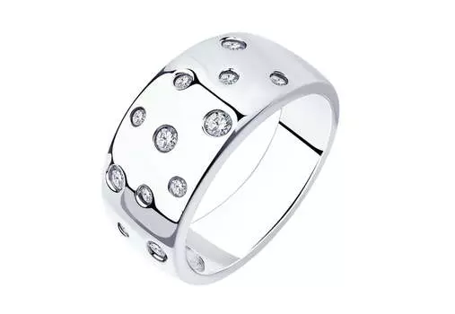 Кольцо серебряное Diamant с фианитами