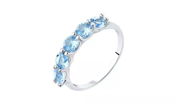Кольцо серебряное Diamant с топазами