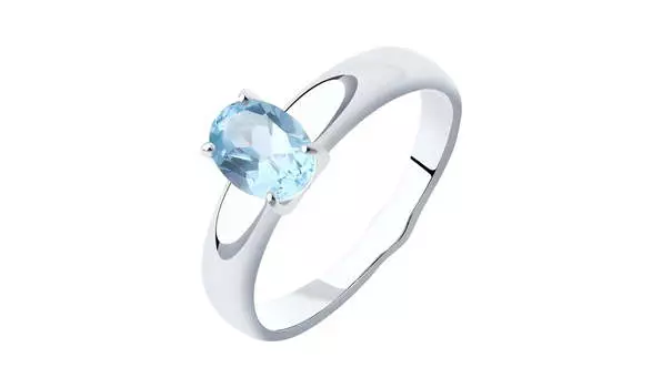 Кольцо серебряное Diamant с топазом