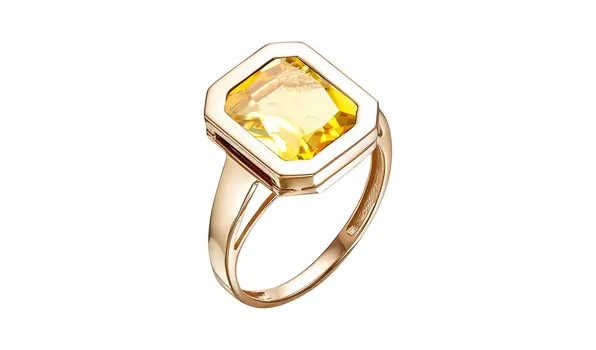 Кольцо золотое Ювелирные традиции с цитрином
