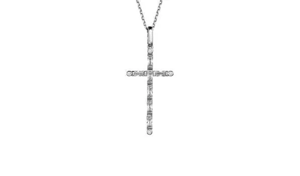 Колье-крестик серебряное Алькор с фианитами
