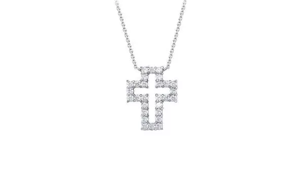Колье-крестик серебряное Delta с фианитами