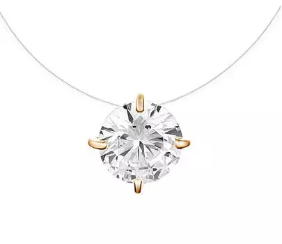 Колье на леске серебряное Delta с фианитом