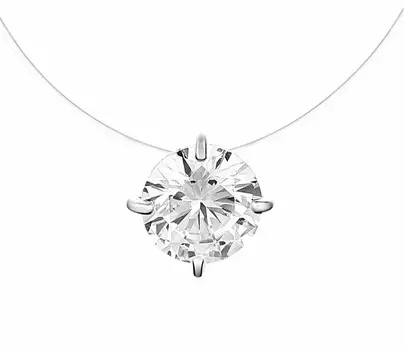 Колье на леске серебряное Delta с фианитом