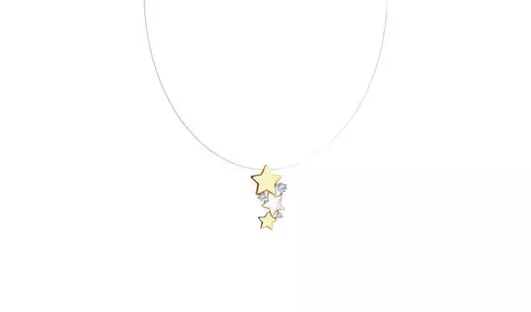 Колье на леске золотое Sokolov «Звезды» с фианитами