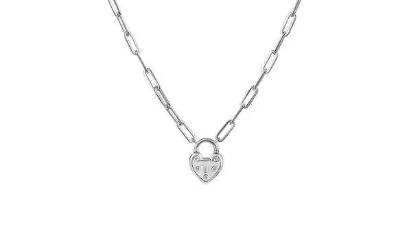 Колье серебряное Delta «Сердце-замок» с фианитами