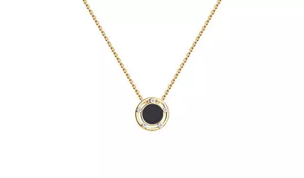 Колье серебряное Diamant с фианитами и эмалью