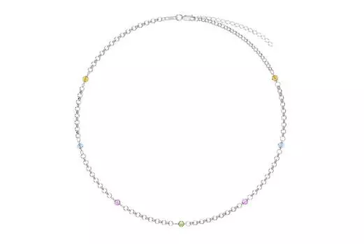 Колье «Тонда мультиколор», серебряное Krastsvetmet
