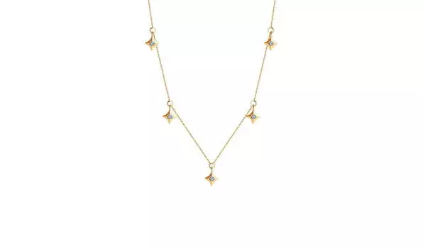 Колье золотое SKLV с бриллиантами (синт.)