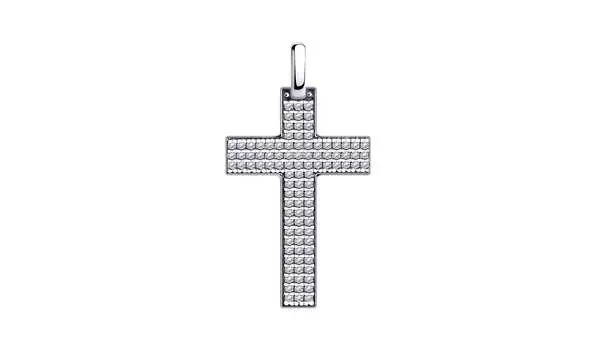 Крест серебряный Diamant с фианитами