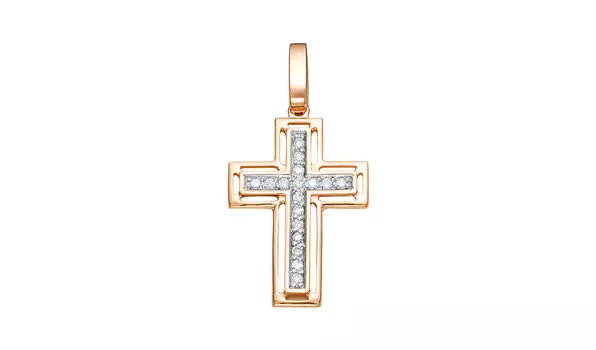 Крест золотой Klondike с бриллиантами