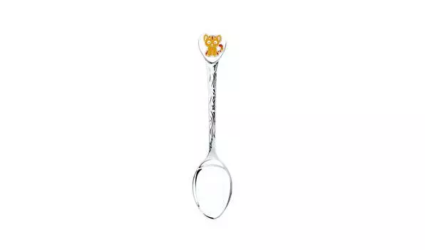 Ложка серебряная Sokolov «Котенок» с эмалью