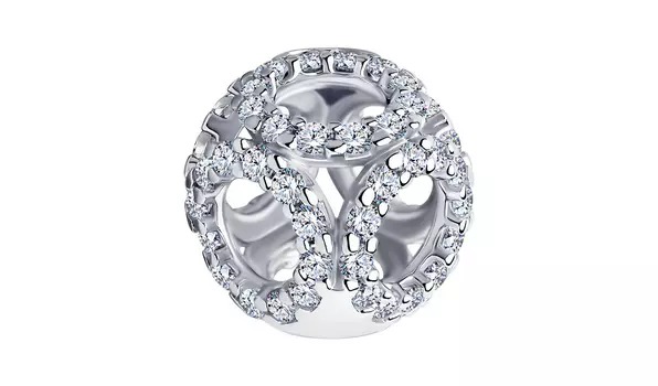 Подвеска-бегунок серебряная Sokolov с фианитами